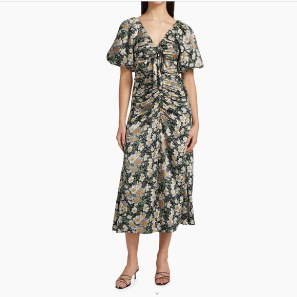 Cinq à Sept Cosmo Flowers Brenton Floral Midi-Dress - Picture 3 of 8